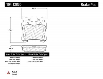 104.12830 Тормозные колодки Posi-Quiet Metallic LEXUS зад. 