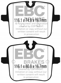DP32320C EBC Brakes Redstuff Тормозные колодки зад. BMW 7 Series xDrive (G12), 8XX, M5, M8 выпуска 2018-2019 года