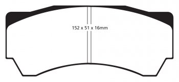 DP5063NDX EBC Brakes колодки тормозные перед MITSUBISHI Lancer Evo 8, Lancer Evo 9 Ширина 152мм, Высота 51мм, Толщина 16мм
