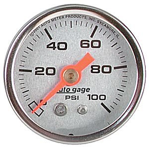 датчик давления, 0-100 PSI, SPORT-COMP, SILVER AUTO METER #2180 Fuel Pressure