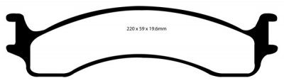 DP41307R EBC Brakes Yellowstuff Тормозные колодки перед DODGE Ram Pick-Up (2500), Ram Pick-Up (3500) Ширина 220мм, Высота 59мм, Толщина 19,6мм