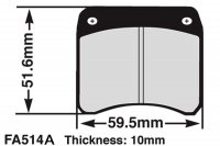 FA514A EBC BRAKES Organic тормозные колодки карт Kelgate 4