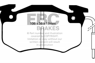 DP489 EBC Brakes Ultimax2 Тормозные колодки перед  CITROEN C15; PEUGEOT 205, 305 Van; RENAULT 9, 11, 18, 20 выпуска 1980-1990 года