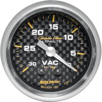 2" вакуумметр 30 IN. HG, MECH, CARBON FIBER AUTO METER #4784