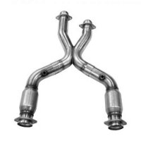 6012-96-98-GREEN KOOKS HEADERS 2,5" Вход x 2,5" OEM Выход 2V/4V GREEN Catted Stainless Steel X Pipe For: 1996-1998. Используется только с коллектором Kooks для: FORD MUSTANG GT