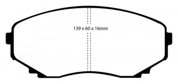 DP61121 EBC Brakes Greenstuff тормозные колодки передние MAZDA MPV MAZDA MPV 2.5 2000 thru 2002; MAZDA MPV 2.6 4WD 92 thru 93; MAZDA MPV 2.6 94 thru 95; MAZDA MPV 3.0 2002 thru 2003; MAZDA MPV 3.0 92 thru 99