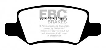 DP21438 EBC Brakes Greenstuff тормозные колодки зад MERCEDES-BENZ A-Class (W168), A (W169), B (W245), Vaneo выпуска 1999-2012 года