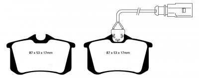 DP31522C EBC Brakes Redstuff Тормозные колодки зад. AUDI RS4 (B5) Ширина 87мм, Высота 53мм, Толщина 17мм