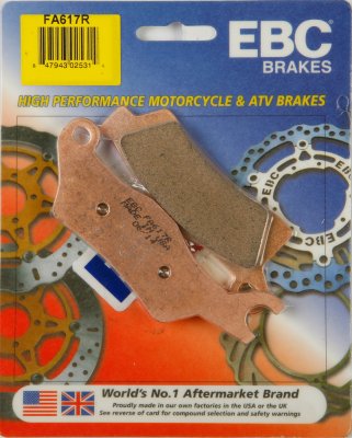 FA617R EBC BRAKES Organic тормозные колодки  CAN AM Outlander, Renegade 2012-2012 года выпуска