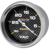 2-5/8" вакуумметр 30 IN. HG MECH, CARBON FIBER AUTO METER #4884