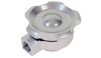 V32_12670 Oil Cap: Various Makes and Models; Aluminum Vacuum Scavenger; polished 