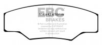 DPX2003 EBC Brakes Ultimax2 тормозные колодки передние CATERHAM C21, JPE; GINETTA G12 (DARE)