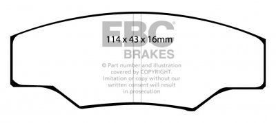 DPX2003 EBC Brakes Ultimax2 тормозные колодки передние CATERHAM C21, JPE; GINETTA G12 (DARE) выпуска 2007-2023 года