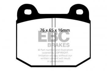 DP197 EBC Brakes Ultimax2 Тормозные колодки перед  BMW 3XX; MORGAN Plus; OPEL Ascona, Commodore, Kadett, Manta, Rekord; VAUXHALL Carlton, Cavalier, Chevette выпуска 1972-1992 года