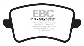 DP31988C EBC Brakes Redstuff Тормозные колодки зад. AUDI A4, A5, S4, S5 выпуска 	2007-2017 года
