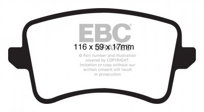 DP31988C EBC Brakes Redstuff Тормозные колодки зад. AUDI A4, A5, S4, S5 выпуска 	2007-2017 года