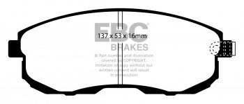 DP51636NDX EBC Brakes колодки тормозные перед NISSAN 350Z, Cube, Juke, Pulsar, Skyline, Stagea, Tiida Ширина 137мм, Высота 53мм, Толщина 16мм