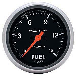 2-5/8" датчик давления топлива, 0-15 PSI, W/O PEAK &amp; VALLEY AUTO METER #3561 Fuel Pressure