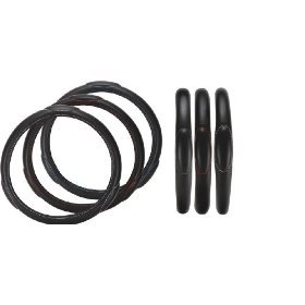 чехол на руль - Fake Leather Blue Stitching 