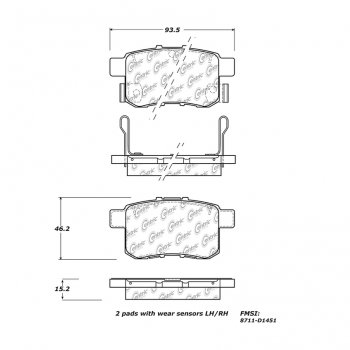 308.14510  StopTech Street Тормозные колодки Honda Задние