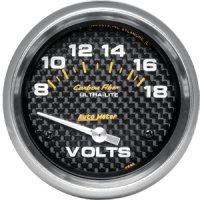 2-5/8" Вольтметр, 8-18V, SSE, CARBON FIBER AUTO METER #4891