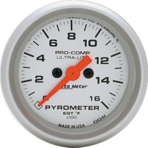 2" E.G.T. KIT, 0-1600`F, FSE, ULTRA-LITE AUTO METER #4344 Pyrometer