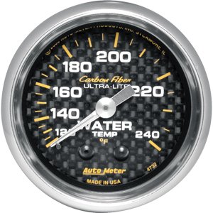 2" датчик температура воды, 120-240`F MECH, CARBON FIBER AUTO METER #4732 Water Temperature