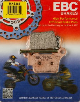MXS368 EBC BRAKES Organic тормозные колодки  BMW G; HUSABERG FE, FS570, FX450, TE; HUSQVARNA CR, SM, SMR, TC, TE, TE510, WR; KTM EXC, EXC-E, EXC-F, EXC-R, SMR, SX, SXC, SX-F, XC, XC-F; OSSA Enduro; RIEJU Marathon; SHERCO SE 2003-2012 года выпуска