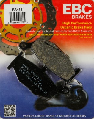 FA419 EBC BRAKES Organic тормозные колодки  SUZUKI GSR, GSX, GSXR 2006-2012 года выпуска