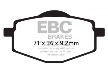 FA101TT EBC BRAKES Organic тормозные колодки GILERA, HERO HONDA, ITALJET, LINHAI, MBK, SACHS (HERCULES), SIAMOTO, SINNIS, YAMAHA 1985-2010 года выпуска