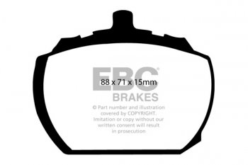 DP240 EBC Brakes Ultimax2 Тормозные колодки перед  FORD Transit; FREIGHT ROVER Sherpa; GINETTA G21; LEYLAND DAF 200; MG B; MORRIS Sherpa; PANTHER J72; RELIANT Scimitar; ROVER SD1; TRIUMPH 2000, 2500, 2.5 Pi, Stag, TR8; VAUXHALL Ventora, Victor, VX4/90 выпуска 1970-1993 года