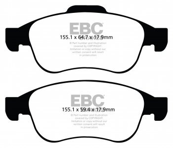 DP22023 EBC Brakes Greenstuff тормозные колодки перед. DACIA Dokker, Duster, Lodgy; NISSAN Juke; RENAULT Captur, Clio, Fluence, Megane, Scenic выпуска 2009-2022 года