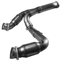 67-55-CC-35-2011-GREEN KOOKS HEADERS 3 1/2" Catted Y Pipe OEM Выход with Ball Fitting. Stainless Steel. для: GM Silverado/Sierra/Tahoe/Yukon