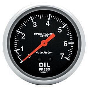 2-5/8" Давление масла, 0-7Kg/ Cm2, MECH AUTO METER #3421-J Oil PressureMetric