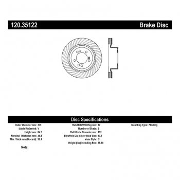 120.35122 Тормозные диски Premium MERCEDES-BENZ перед 