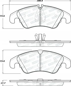 309.13221 StopTech Тормозные колодки Performance Audi Передние