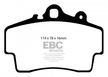 DP51207NDX EBC Brakes колодки тормозные перед PORSCHE Boxster, Cayman Ширина 114мм, Высота 78мм, Толщина 16мм