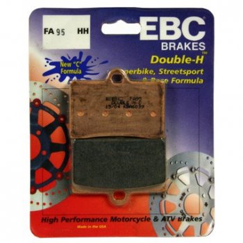 FA095HH EBC BRAKES Double-H™ тормозные колодки APRILIA, BENELLI, BETA, BIMOTA, BORILE, CAGIVA, CCM, DUCATI, FANTIC, GAS-GAS, GILERA, HONDA, HUSQVARNA, INDIAN, J. J. COBAS, KTM, LAVERDA, MONDIAL, MOTO GUZZI, MZ/MUZ, NORTON, PGO, PRAGA, SACHS (HERCULES), T. 1985-2012 года выпуска