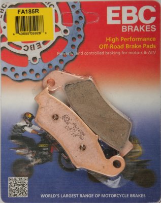 FA185R EBC BRAKES Organic тормозные колодки AJP, ALFER, APRILIA, BETA, CPI, GAS-GAS, GOES, HONDA, HONDA DALL-ARA, HONDA-HM, KAWASAKI, SUZUKI, YAMAHA 1991-2013 года выпуска