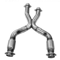 6016 KOOKS HEADERS 3" Вход x 2,5" OEM Выход 2V/4V Catted Stainless Steel X Pipe For: 1999-2004. Используется только с коллектором Kooks для: FORD MUSTANG GT
