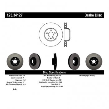 125.34127 Тормозные диски Premium BMW перед правый 