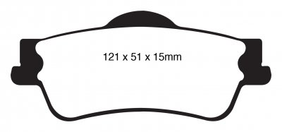 DP31834C EBC Brakes Redstuff Тормозные колодки зад. BITTER Vero; CHEVROLET Caprice, Lumina; HOLDEN Commodore (VE), Commodore (VF), E Ширина 131мм, Высота 51мм, Толщина 16мм