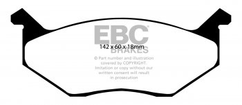 DP4678R EBC Brakes Yellowstuff Тормозные колодки перед BRISTOL, DODGE, MONTEVERDI, PLYMOUTH Ширина 142мм, Высота 60мм, Толщина 18мм
