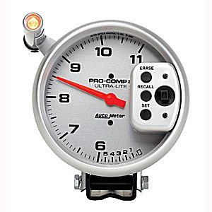 5" тахометр, 11,000 RPM, DUAL RANGE, W/MEM AUTO METER #6855 TachometerDual Range w/ Shift-Lite and Memory
