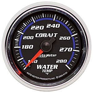 2-1/16" датчик температура воды, 140- 280`F, MECH, COBALT AUTO METER #6131 Water Temperature
