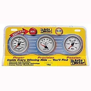 INTERACT PACK, OIL/WATER VOLT, MECH ULTRA-LITE II AUTO METER #4900 Three-GaugeInteract Pack (Water, Volt, Oil)