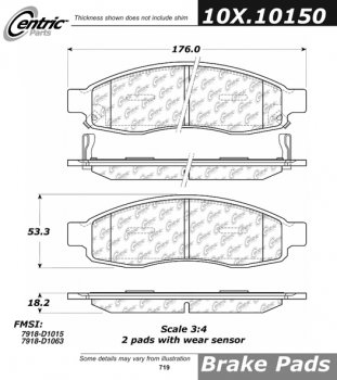 106.10150 Тормозные колодки PosiQuiet Extended Wear INFINITI, NISSAN ; INFINITI/QX4; INFINITI/QX56; NISSAN/ARMADA; NISSAN/TITAN