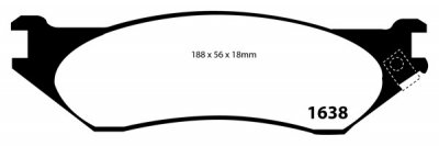 DP41638R EBC Brakes Yellowstuff Тормозные колодки перед DODGE Durango, Ram Pick-Up (1500) (2WD), Ram Pick-Up (1500) (4WD) Ширина 188мм, Высота 56мм, Толщина 18мм