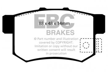 DP781/2 EBC Brakes Greenstuff Тормозные колодки зад HONDA Accord, Civic (6th Gen), Element, Legend, Odyssey, Shuttle, Stepwagon, Stream выпуска 1991 — 2011 года