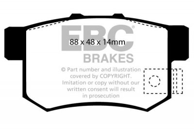 DP781/2 EBC Brakes Greenstuff Тормозные колодки зад HONDA Accord, Civic (6th Gen), Element, Legend, Odyssey, Shuttle, Stepwagon, Stream выпуска 1991 — 2011 года